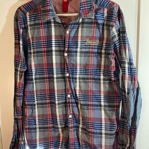 EDC by ESPRIT Mens Long sleeve Plaid Shirt - Red, Blue, Gray cotton L